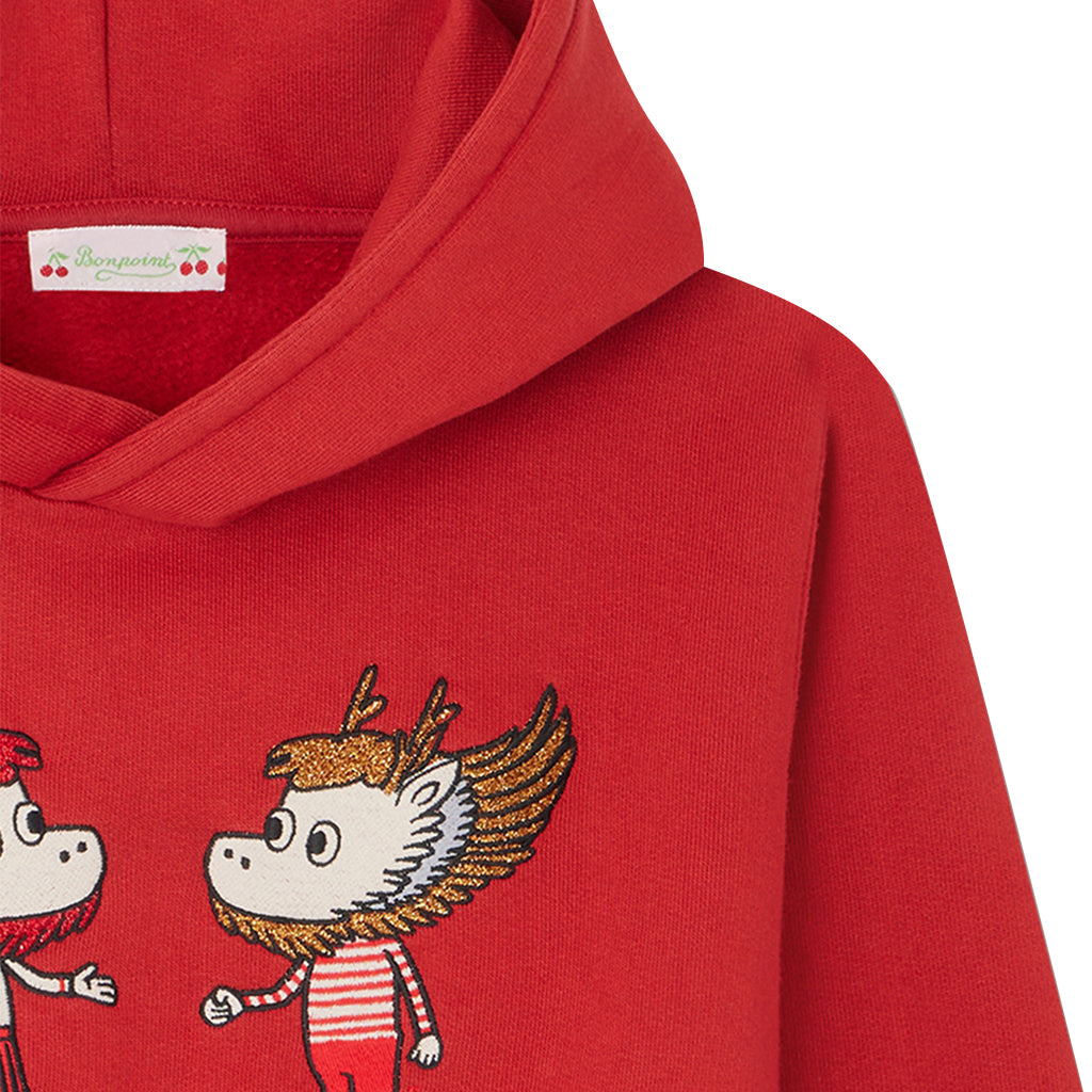 Bonpoint Embroidered Cotton Hoodie