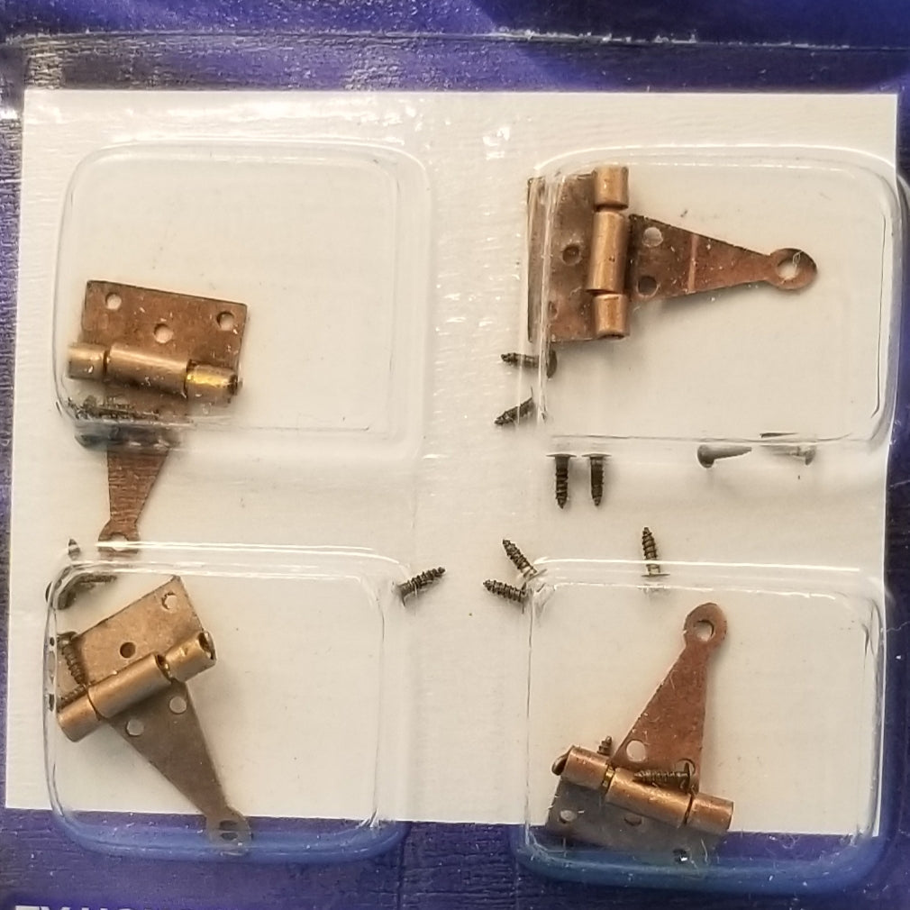 T-Hinges with Nails - Set of 4 - 1/12 Scale Dollhouse Miniature