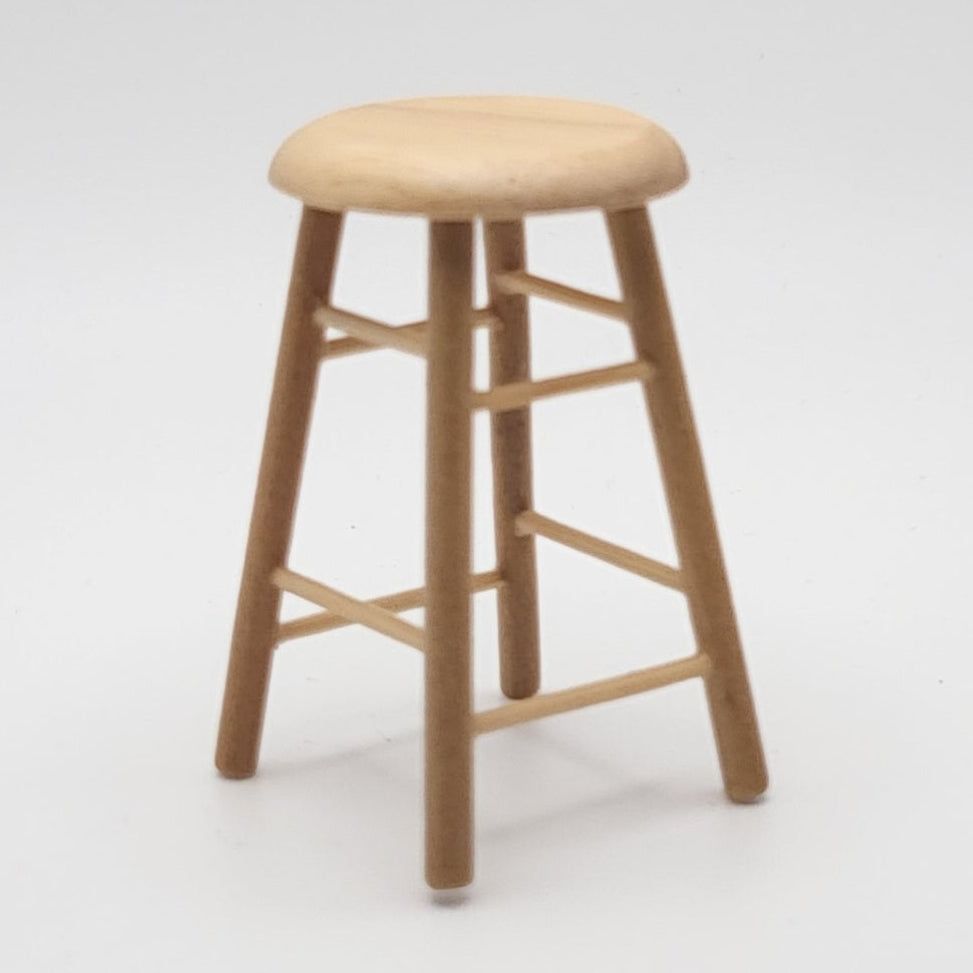 Miniature Bar Stool - Unfinished - 1/12 Scale Dollhouse Miniature