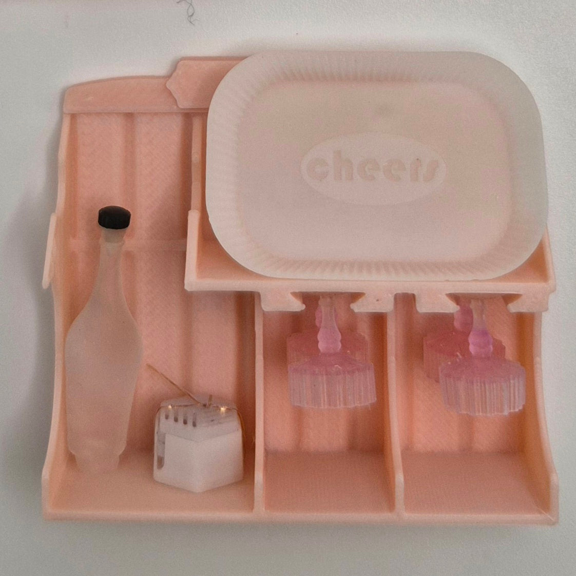 Beverage Serving Tray (P) - 3D Printed Kit - Ivette Orellana - 1/12 Scale Dollhouse Miniature