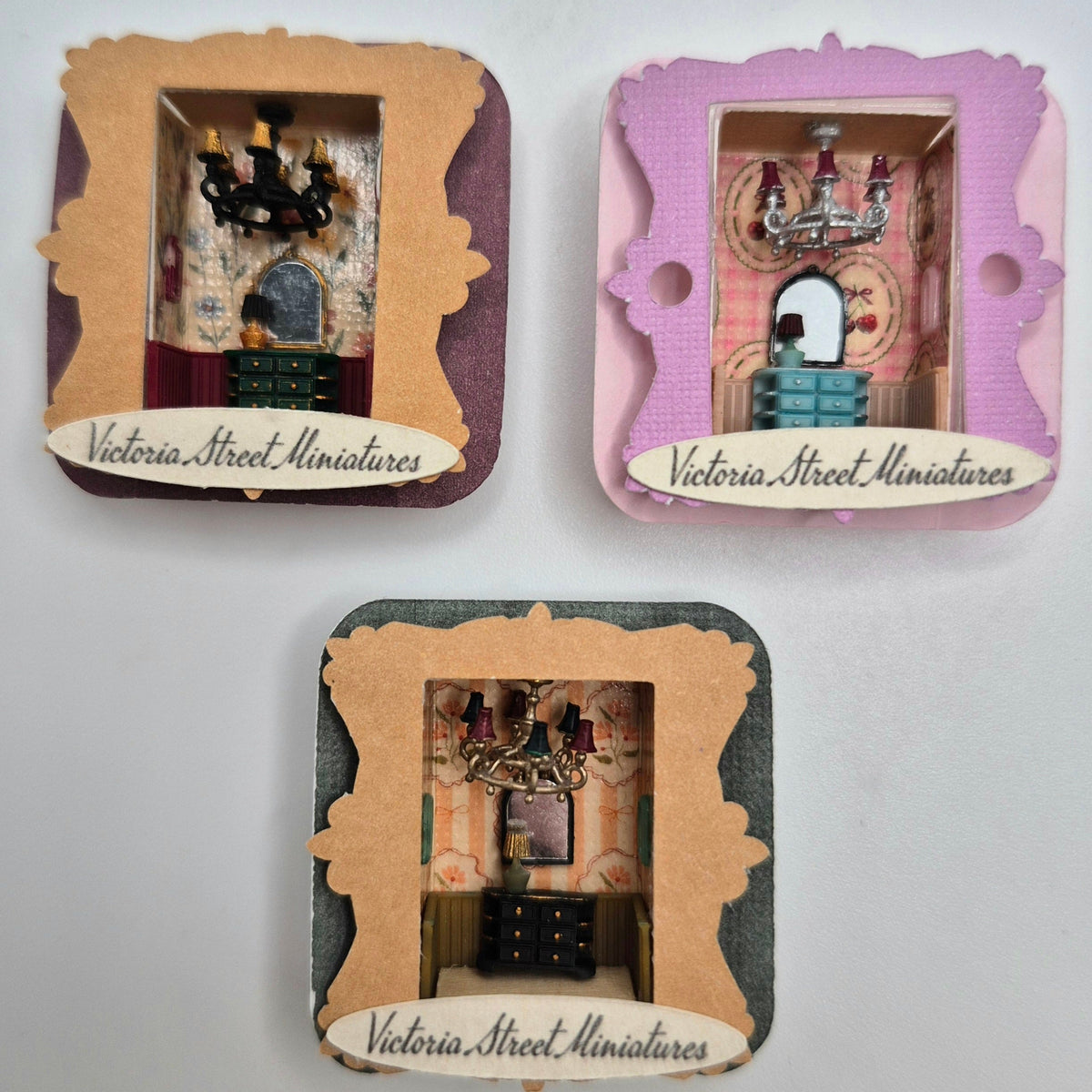 Painted Cabinet/Chandelier/Mirror - 3D Printed Kit - Ivette Orellana - 1/144 Scale Dollhouse Miniature (Copy)