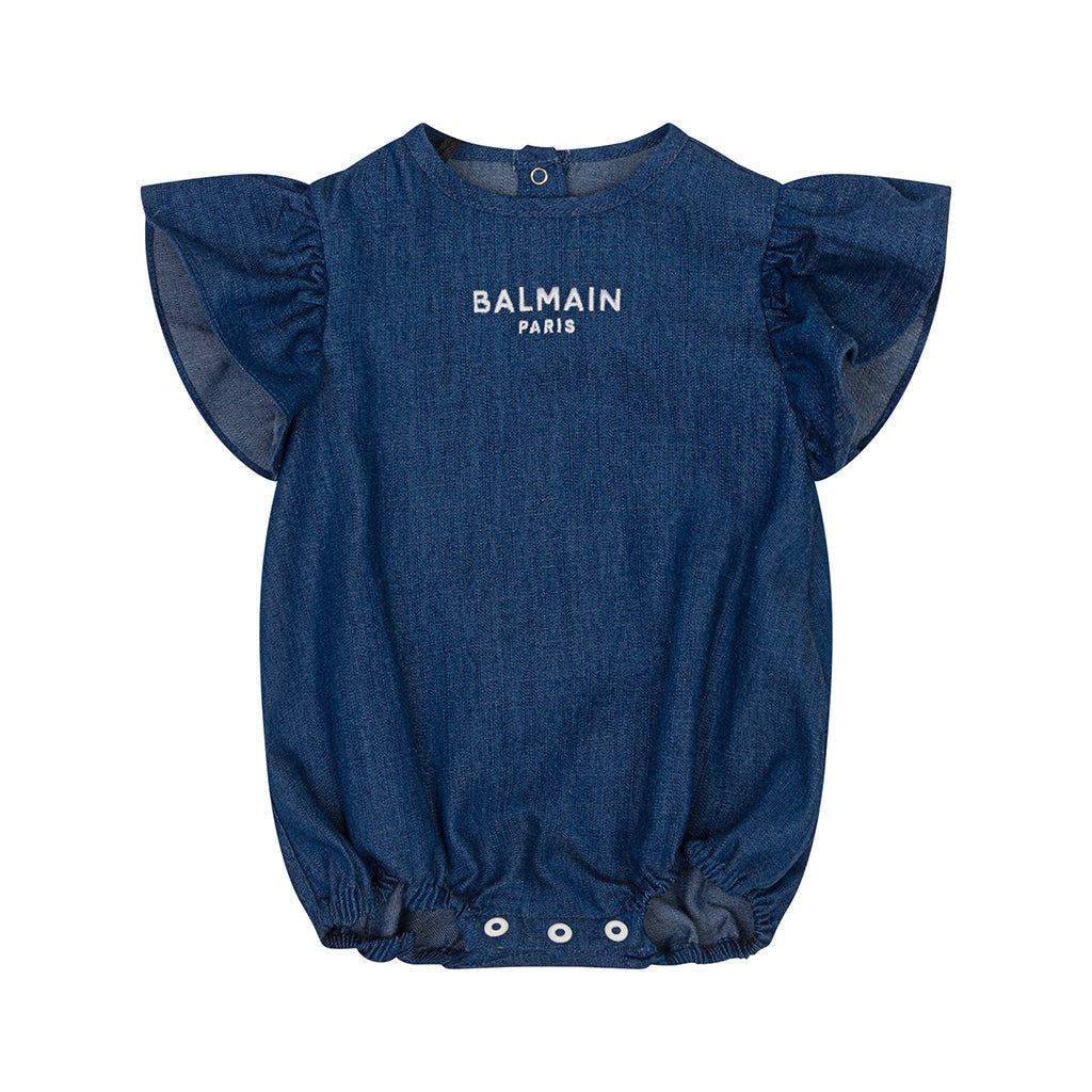 Balmain Kids Chambray Romper