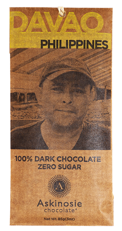 Askinosie Chocolate Bar - 100% Dark Chocolate Zero Sugar