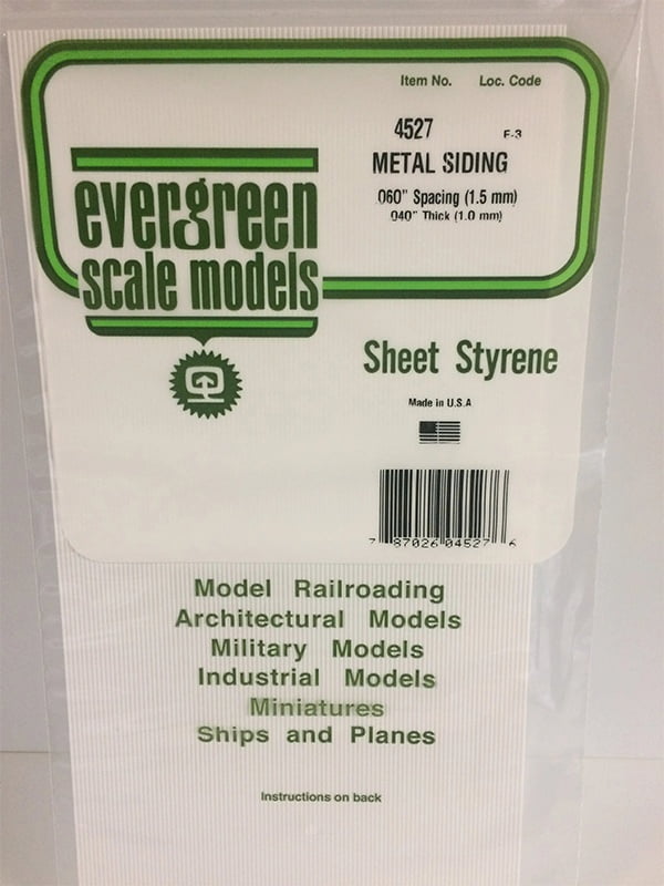 Evergreen Metal Siding .060" - Opaque White Polystyrene - #4527