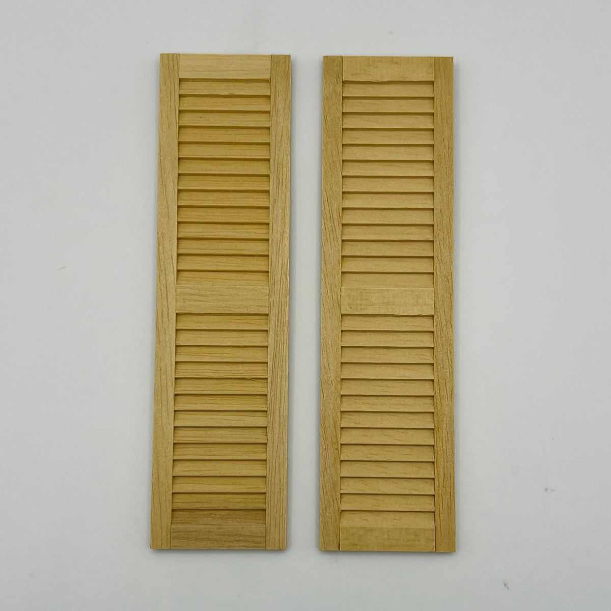 1/12 Scale Louvered Shutters - 2 Pack - 4 11/16" x 1 1/4" - Dollhouse Miniatures