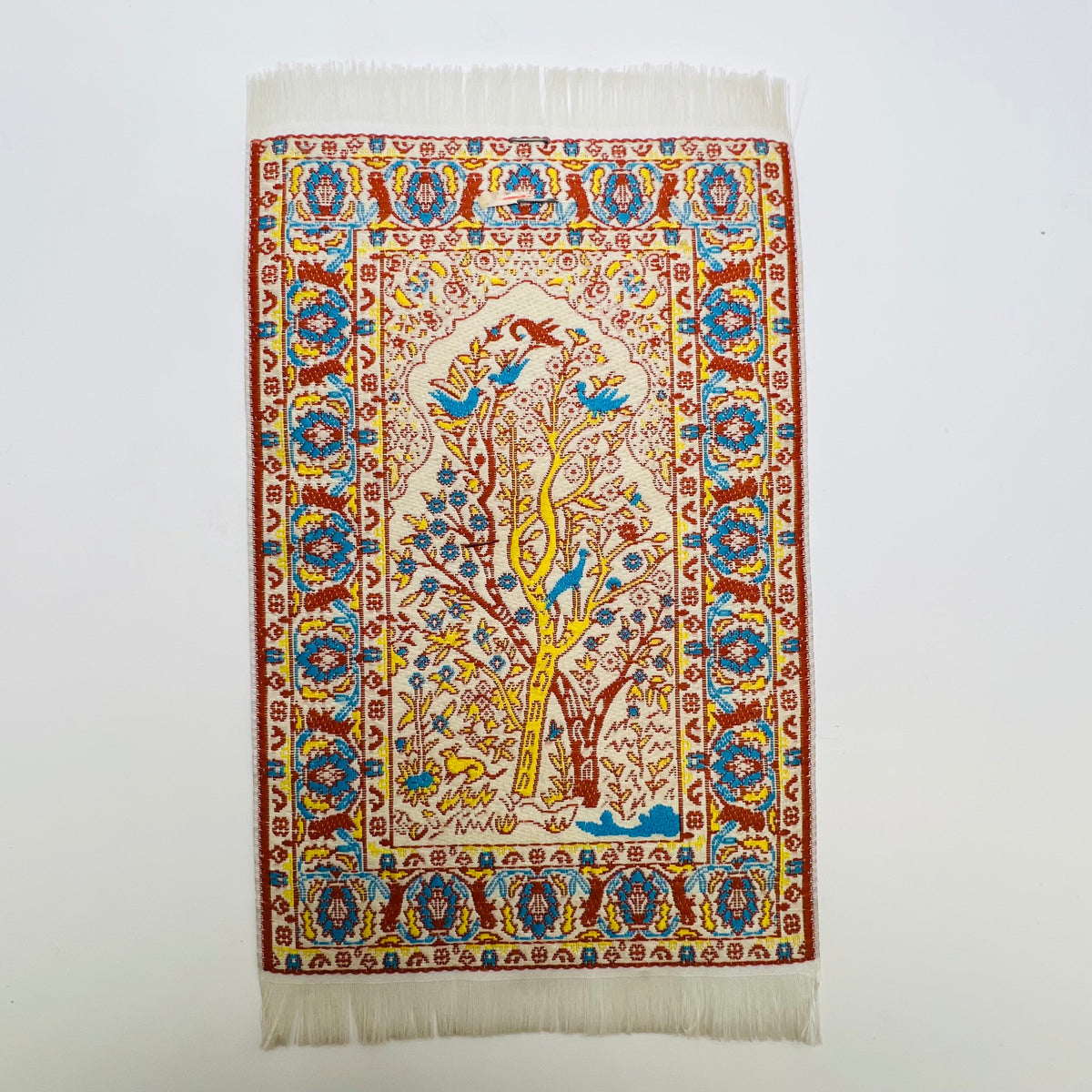 Small Woven Carpet - Yellow Tree- Dollhouse Miniature