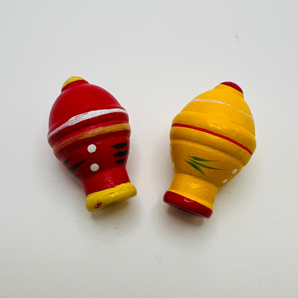 Set of 2 Wood Tops - 1/12 Scale Dollhouse Miniature