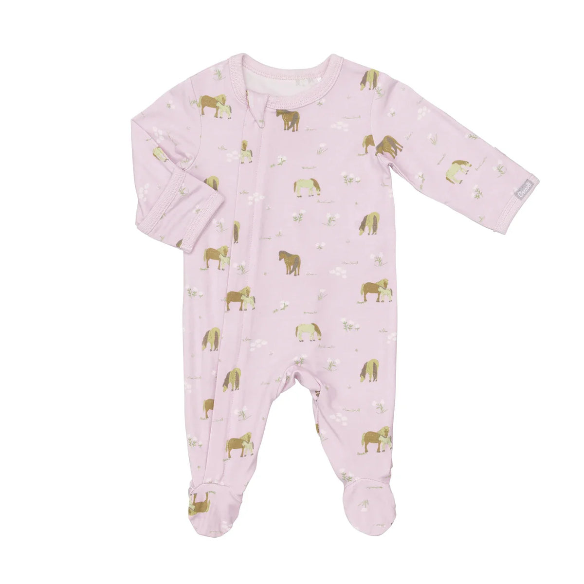 Horses Modal Girl Zipper Footie