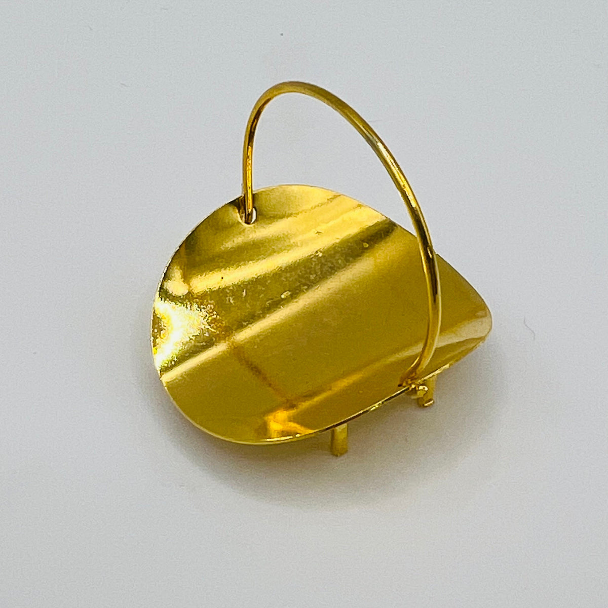 Brass Log Holder with Handle - 1/12 Scale Dollhouse Miniature