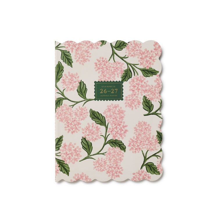 2027 Pink Hydrangea 12-Month Academic Appointment Notebook