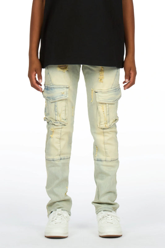Boys Adalee Blue Slim Cargo Jean