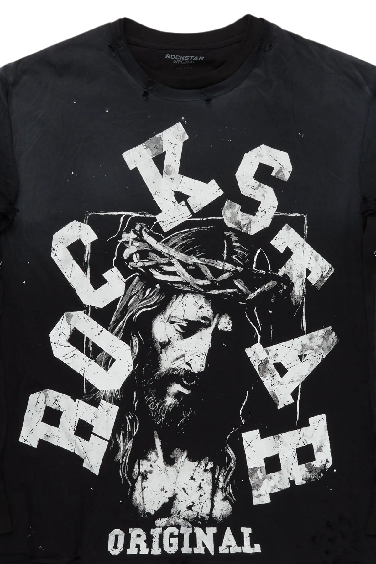Alfred Black Double Layer Long Sleeve Graphic T-Shirt