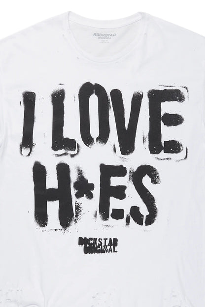 Banyan White Graphic Oversized T-Shirt