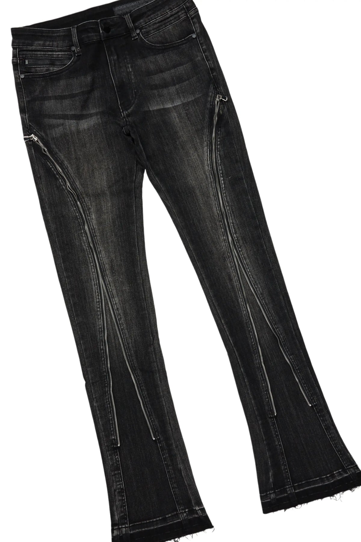 Amina Black Hoodie & Rani Stacked Flare Jean Set