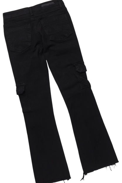 Boys Amos Dark Grey Hoodie/Stacked Flare Jean Set