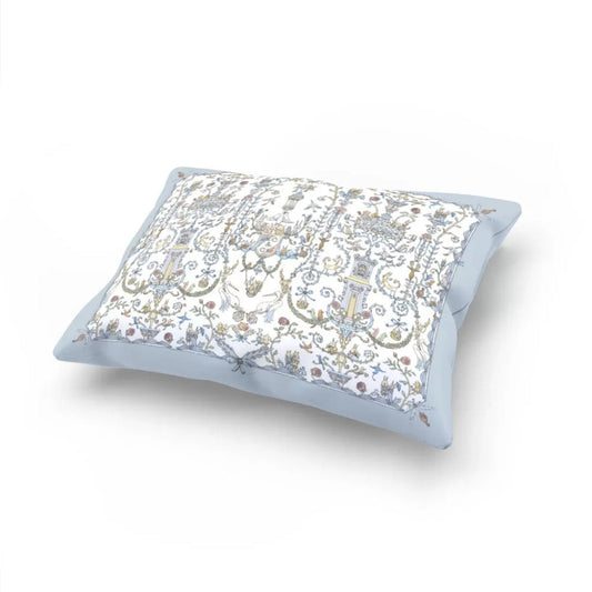 Atelier Choux Satin Cushion – Toile de Jouy Blue – Atelier Choux & Caitlin Wilson