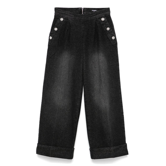 Balmain Kids Wide Leg Jeans
