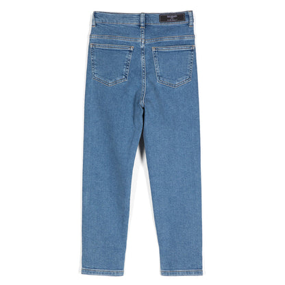 Balmain Kids Straight Leg Cotton Blend Jeans
