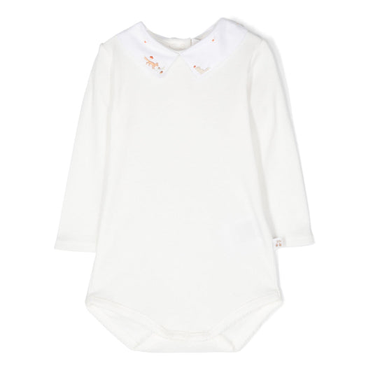 Bonpoint Septembre Bodysuit With Embroidered Collar