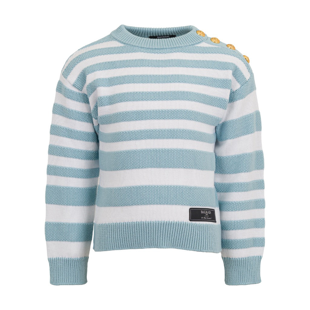 Balmain Kids Striped Knit Jumper