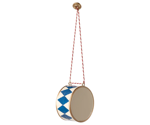 Maileg Metal Ornament - Large Drum, Dark Blue