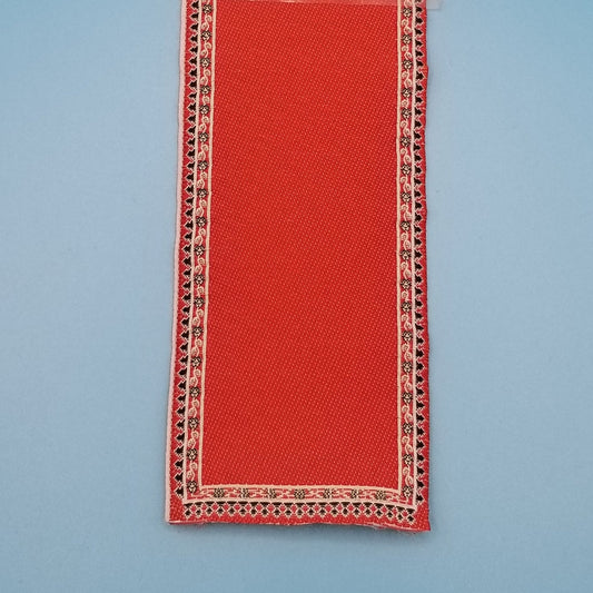 Red Woven Stairway Runner for a Dollhouse - 2.5" x 24" - 1/12 Scale Miniature