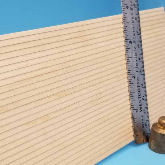 1/8" Clapboard Siding - 24" long - Basswood - 1/12 Scale Miniature