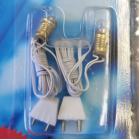 Lighting - Pair of Screw-Base Sockets and Bulbs - 24" Wire