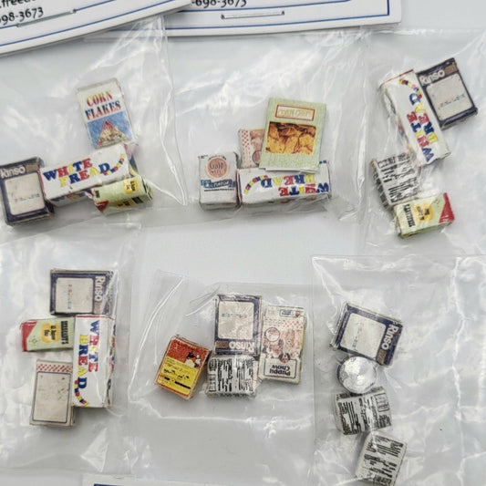 Boxed Goods/Groceries - Random Set of 4 - 1/24 Scale Dollhouse Miniature