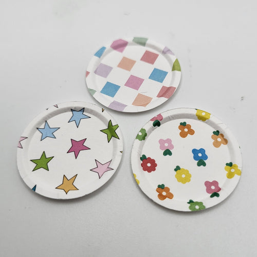 Paper Plates - Set of 3 - 1/12 Scale Dollhouse Miniature