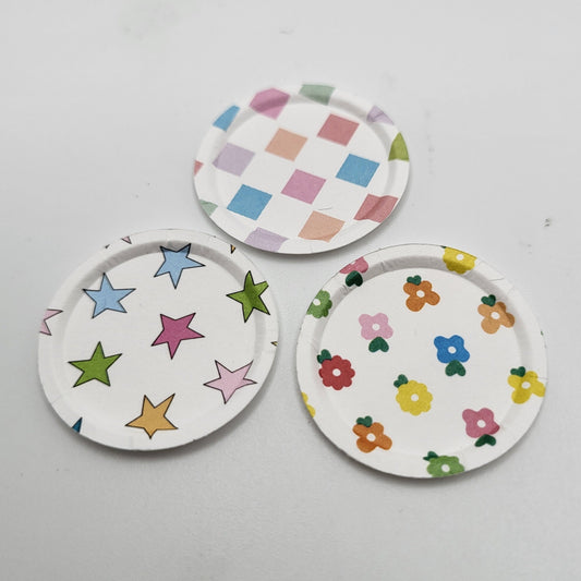 Paper Plates - Set of 3 - 1/12 Scale Dollhouse Miniature
