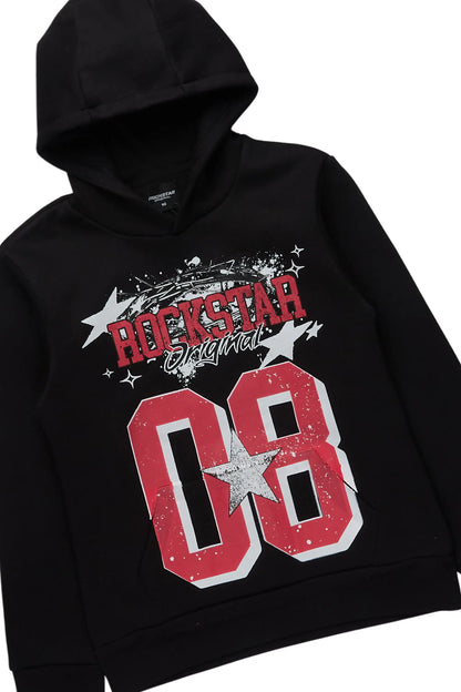 Boys All Star Black Hoodie & Jari Multi Stacked Jean Set