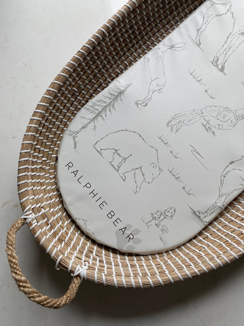 Changing Basket Mat Liner - Woodland