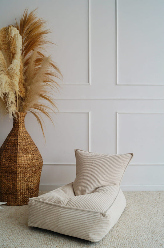 Monio - Corduroy Beanbag Chair - Cream