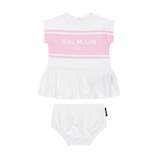 Balmain Kids Logo Dress With Bloomer