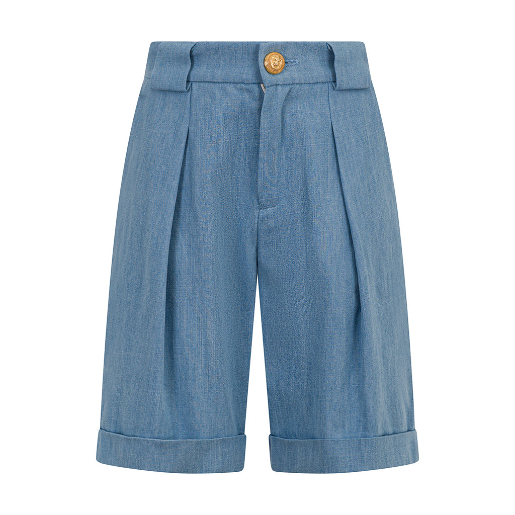 Balmain Kids Chambray Bermudas