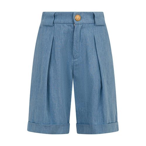 Balmain Kids Chambray Bermudas