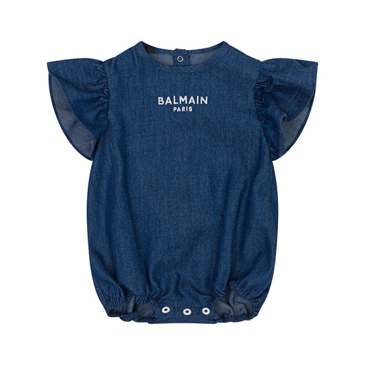 Balmain Kids Chambray Romper