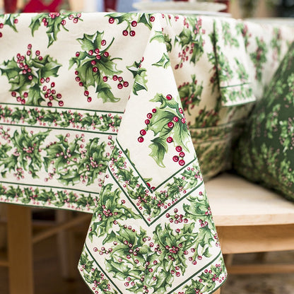 April Cornell - Holly Tablecloth Ecru