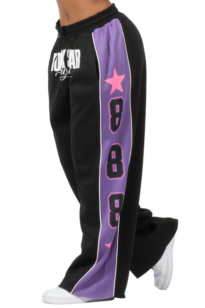 Airelle Black/Purple Baggy Track Pant
