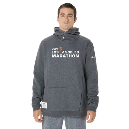 2026 ASICS Los Angeles Marathon - ASICS Unisex Sunday Sana Fleece Hoodie - Dark Heather Grey (2033B739) (LA26-03)