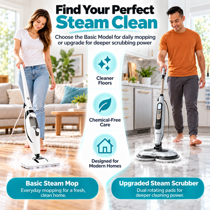 Steam Mop & Upgraded Steam Scrubber, 302°F High Temp Chemical-Free Floor Cleaner