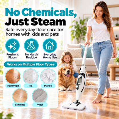 Steam Mop & Upgraded Steam Scrubber, 302°F High Temp Chemical-Free Floor Cleaner