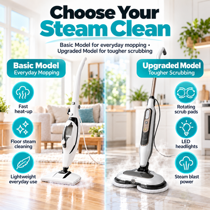 Steam Mop & Upgraded Steam Scrubber, 302°F High Temp Chemical-Free Floor Cleaner