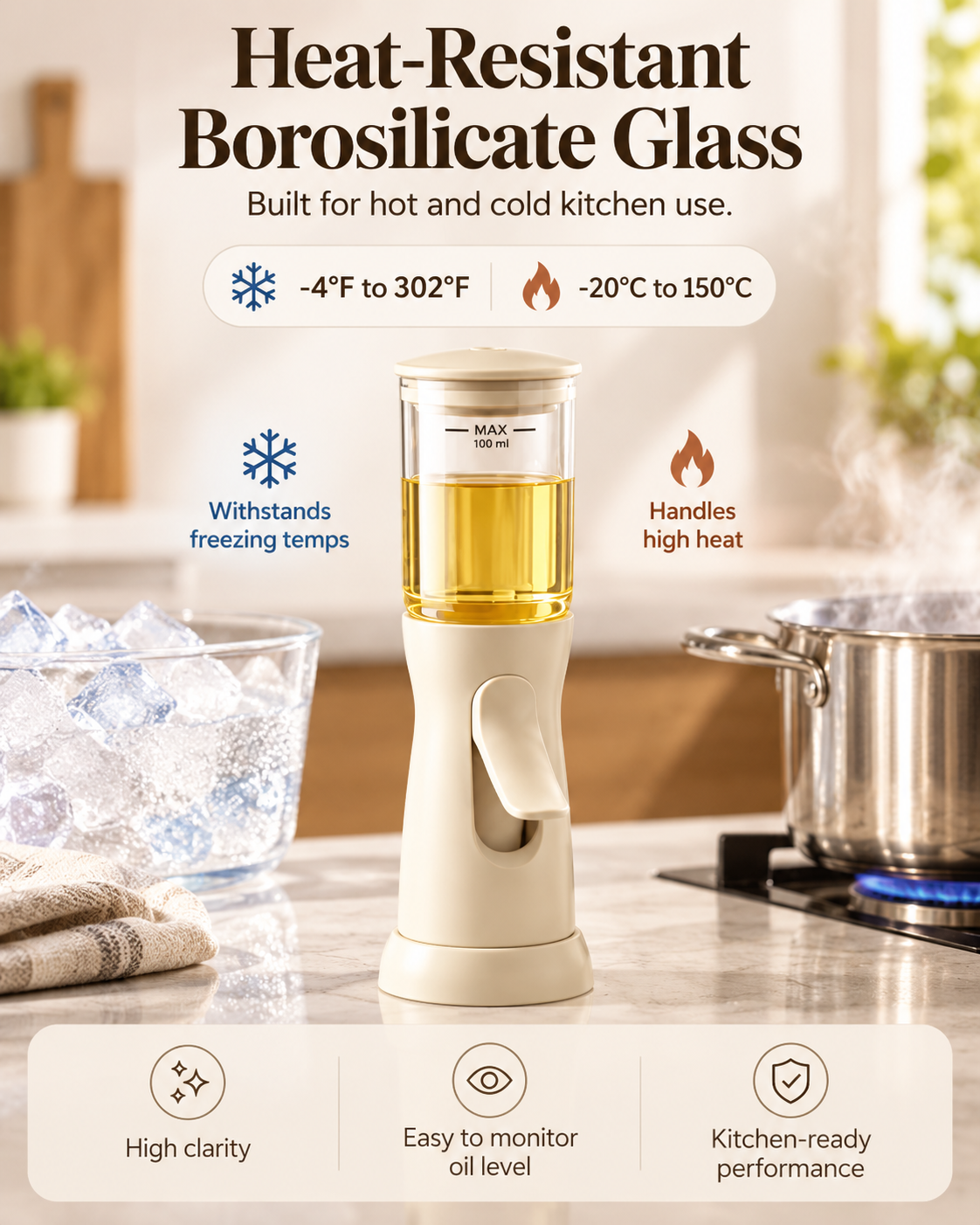 Glass Oil Sprayer, 100ml 360° Fine Mist Oil Spray Bottle for Air Fryers, Salads, BBQ, and Pan Cooking