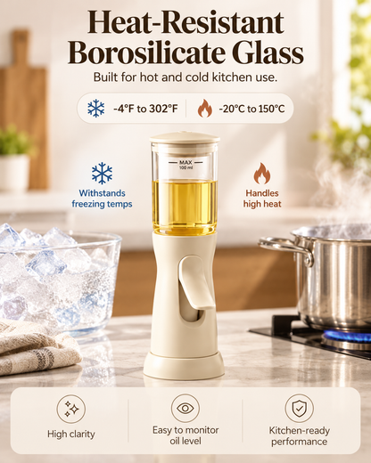 Glass Oil Sprayer, 100ml 360° Fine Mist Oil Spray Bottle for Air Fryers, Salads, BBQ, and Pan Cooking