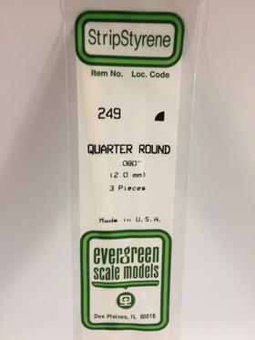 Evergreen Quarter Round .080" - Opaque White Polystyrene - #249