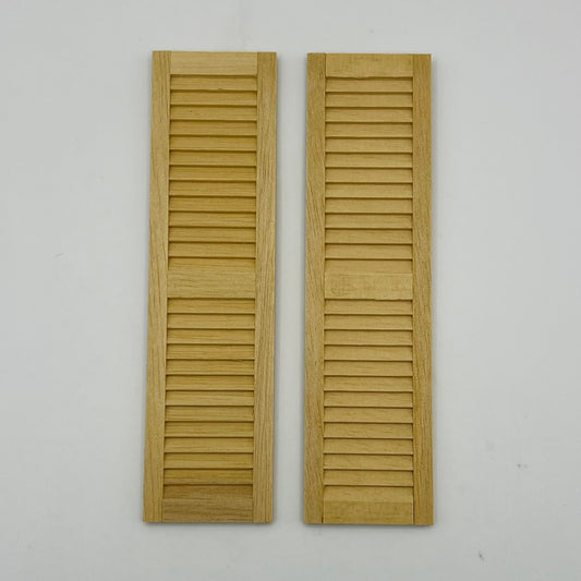 1/12 Scale Louvered Shutters - 2 Pack - 4 11/16" x 1 1/4" - Dollhouse Miniatures