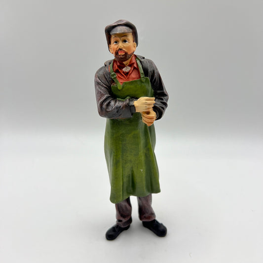Man with Shop Keeper Apron - Resin Doll - 1/12 Scale Dollhouse Miniature