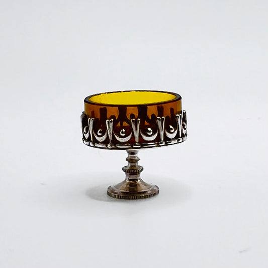 Glass/Silver Bowl - 1/12 Scale Dollhouse Miniature